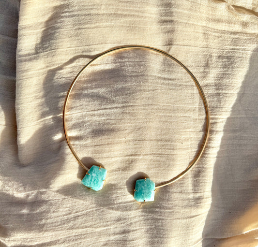 Amazonite Choker Gold Plated