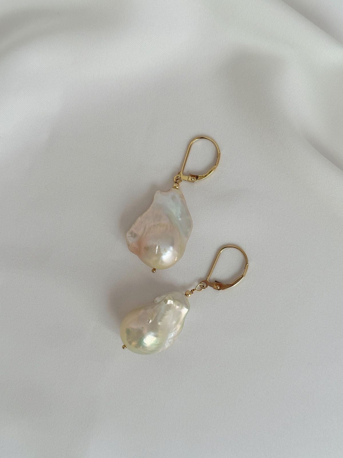 Large Gold plated Baroque Hoops