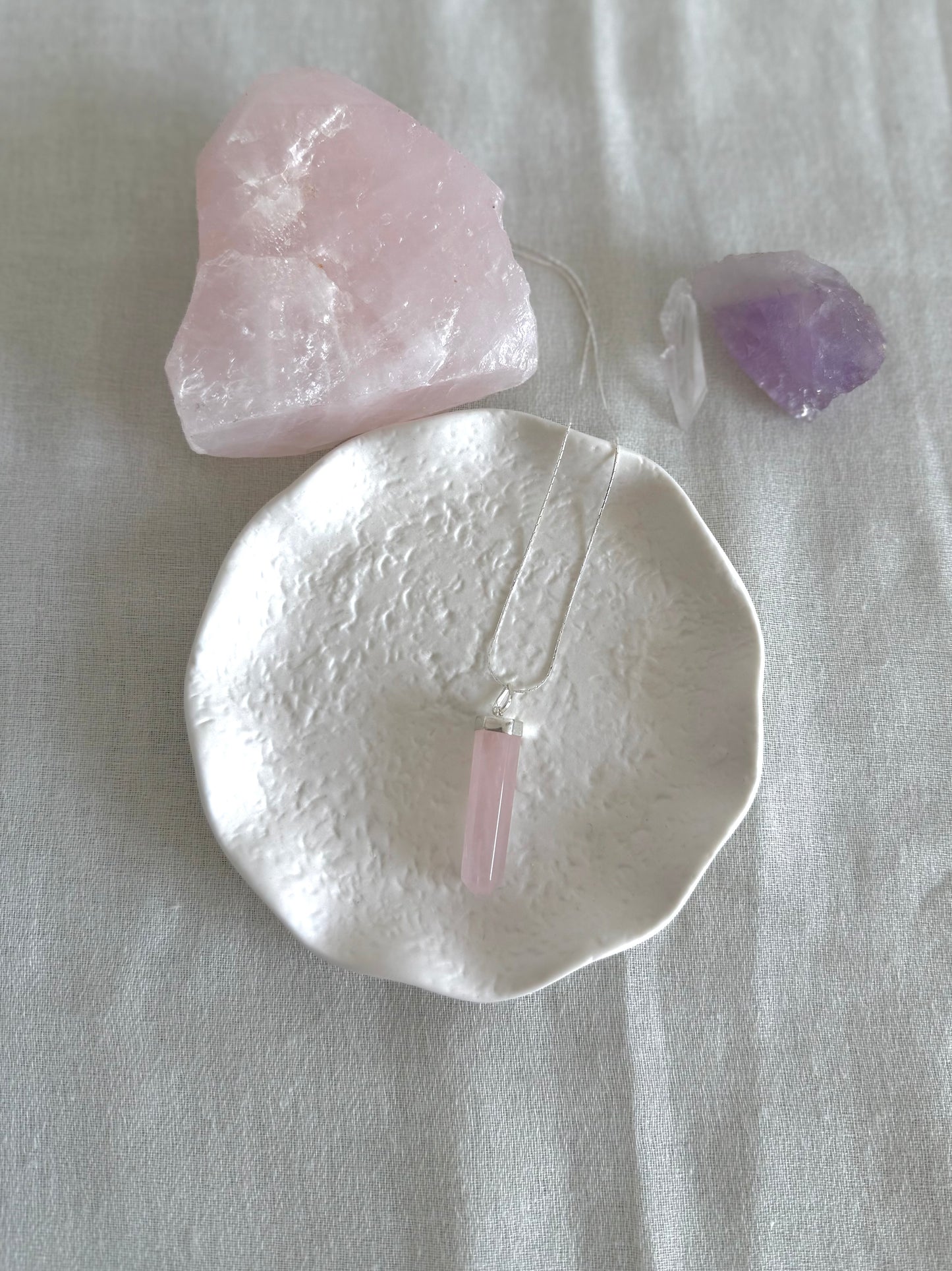 Diane - Rose Quartz Point & Chain