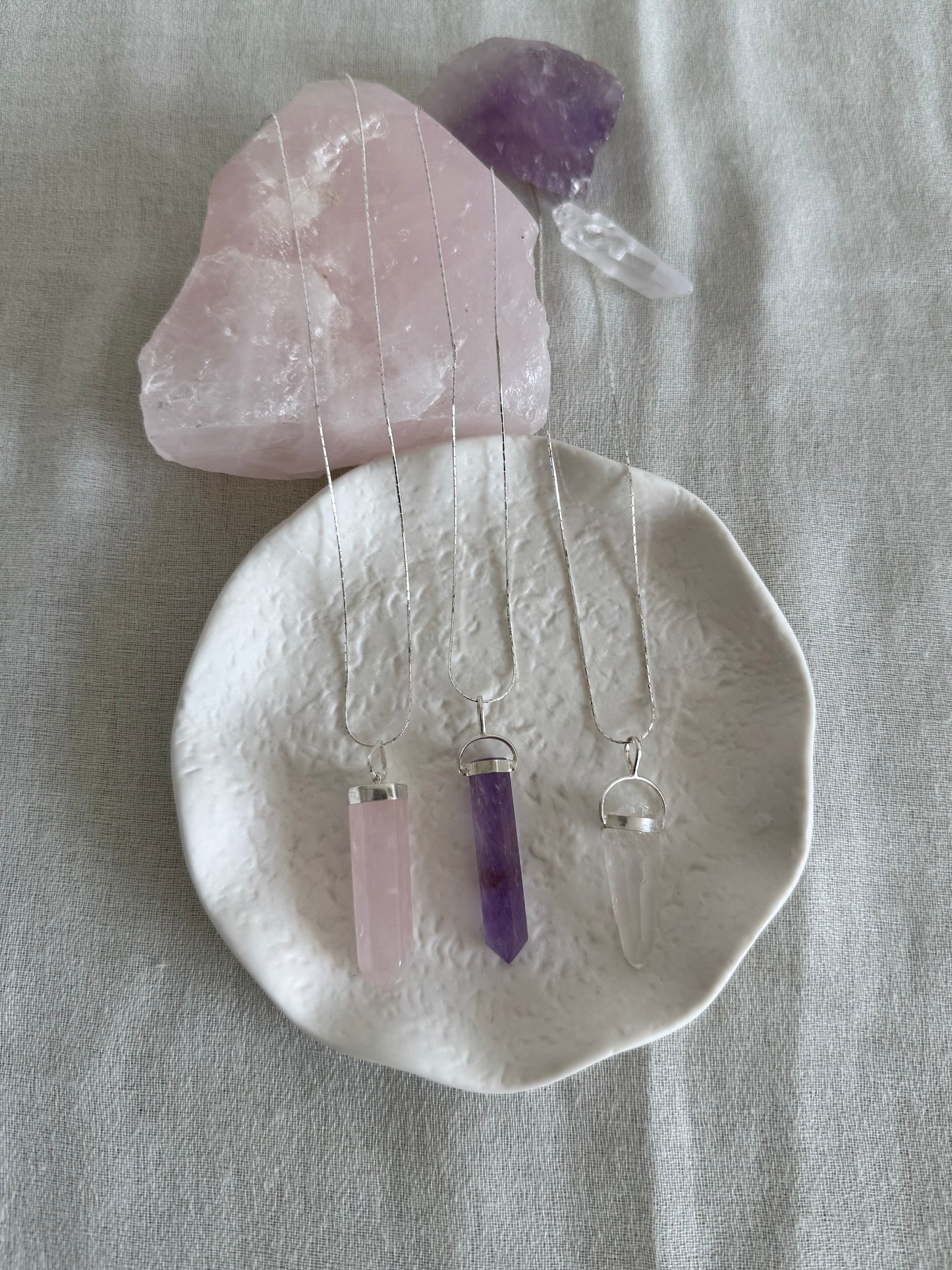 Stella - Amethyst Quartz Point & Chain