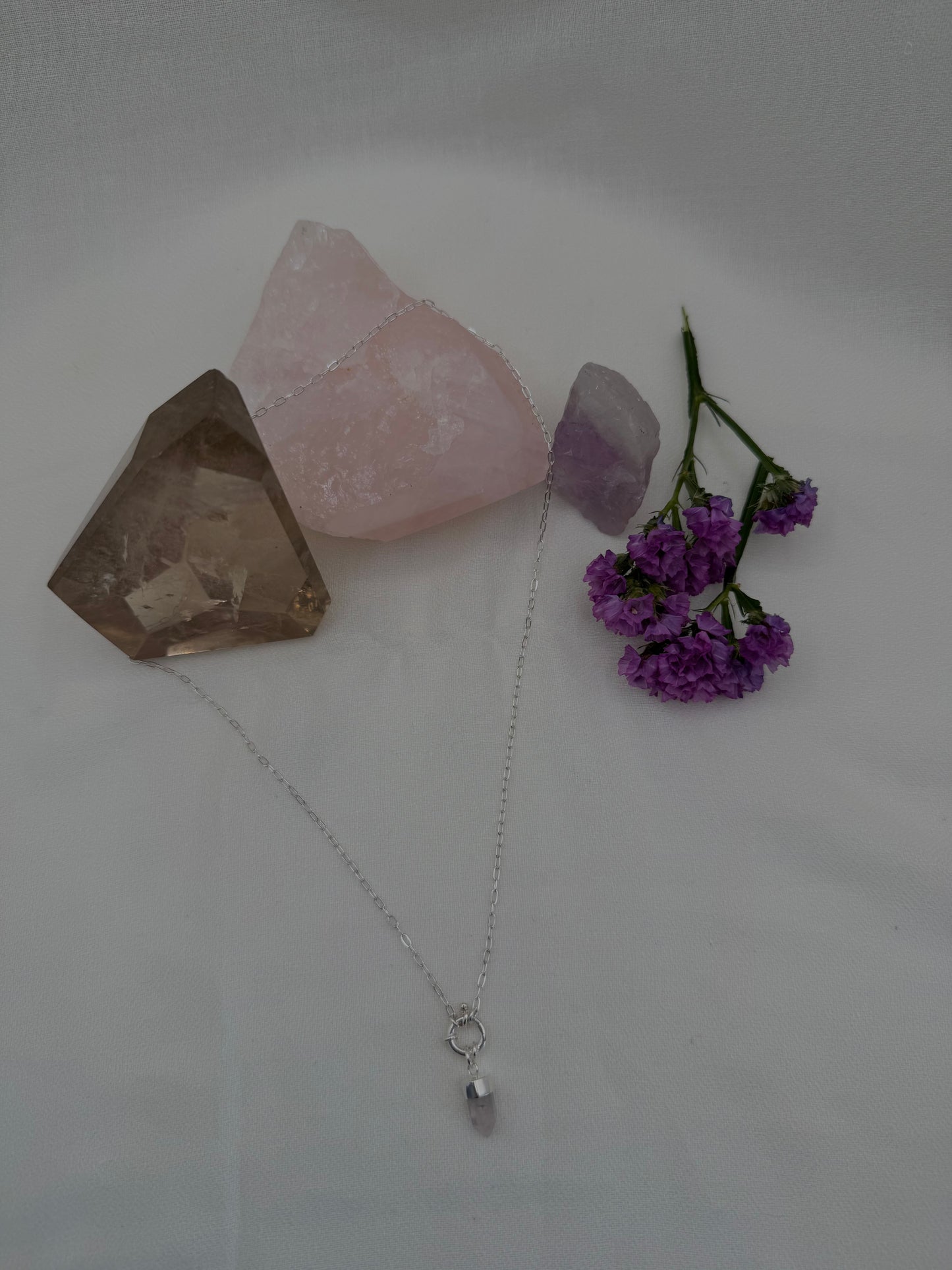 Celine - Rose Quartz Paperclip Chain
