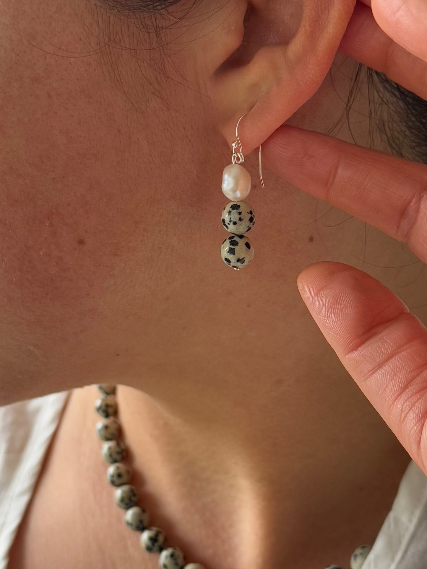 Dalmatian Jasper Hoops