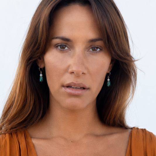 African Turquoise Hoops