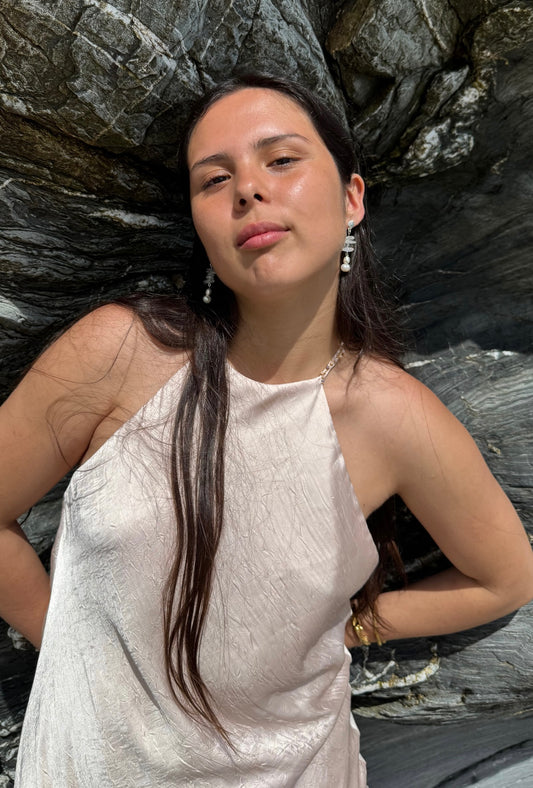 Silver shell Hoops