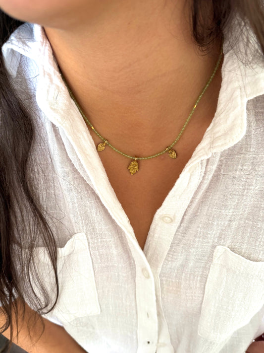 Hamsa Peridot Necklace