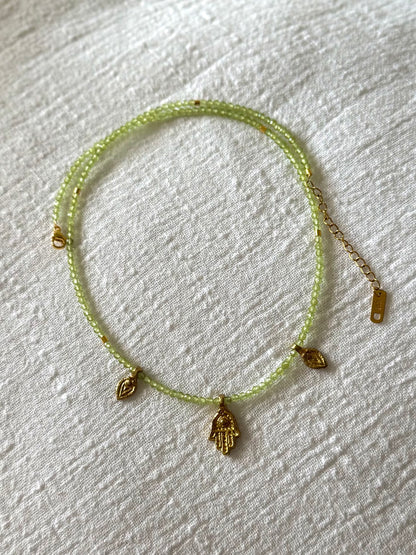 Hamsa Peridot Necklace