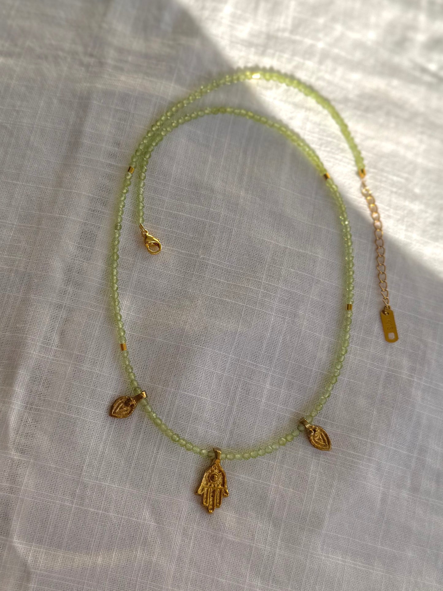Hamsa Peridot Necklace