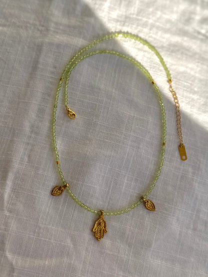 Hamsa Peridot Necklace