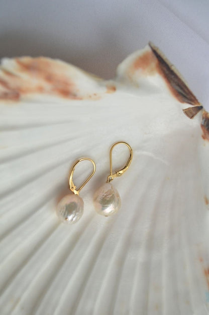 Large Gold plated Baroque Hoops