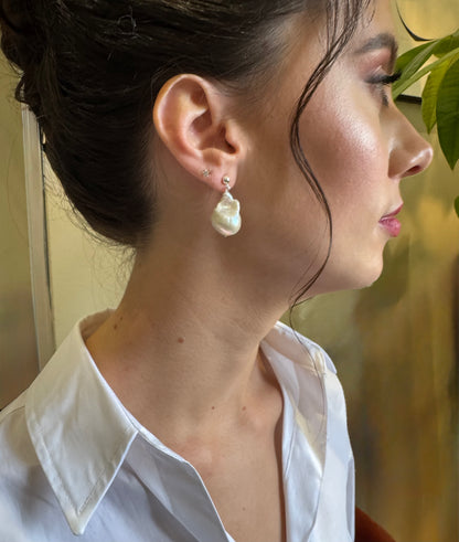 Alma Baroque Pearl Drop Earrings