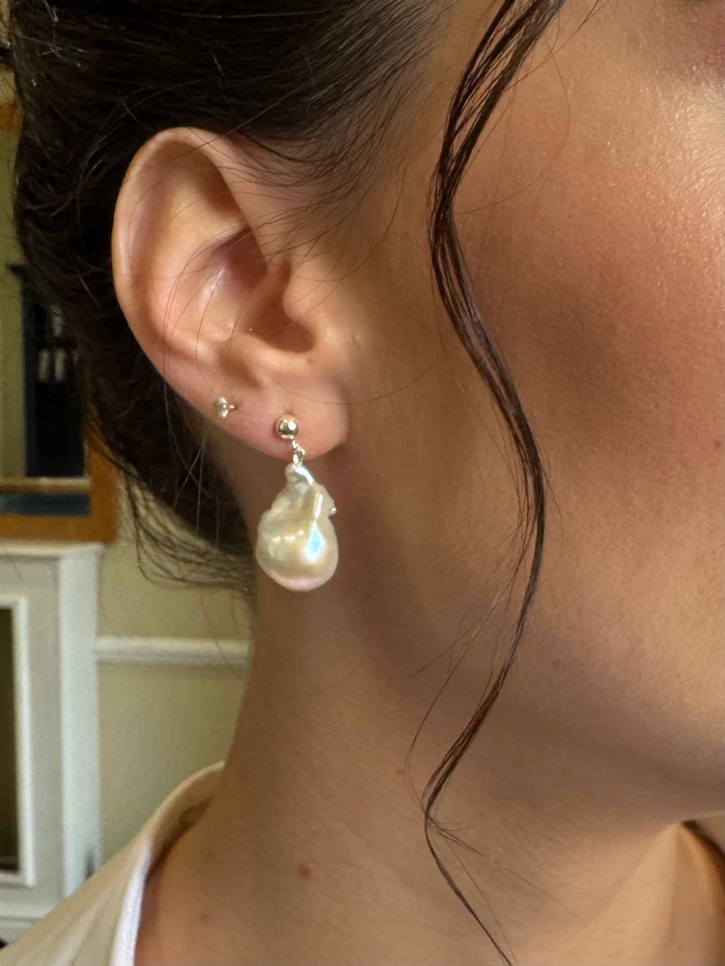 Alma Baroque Pearl Drop Earrings