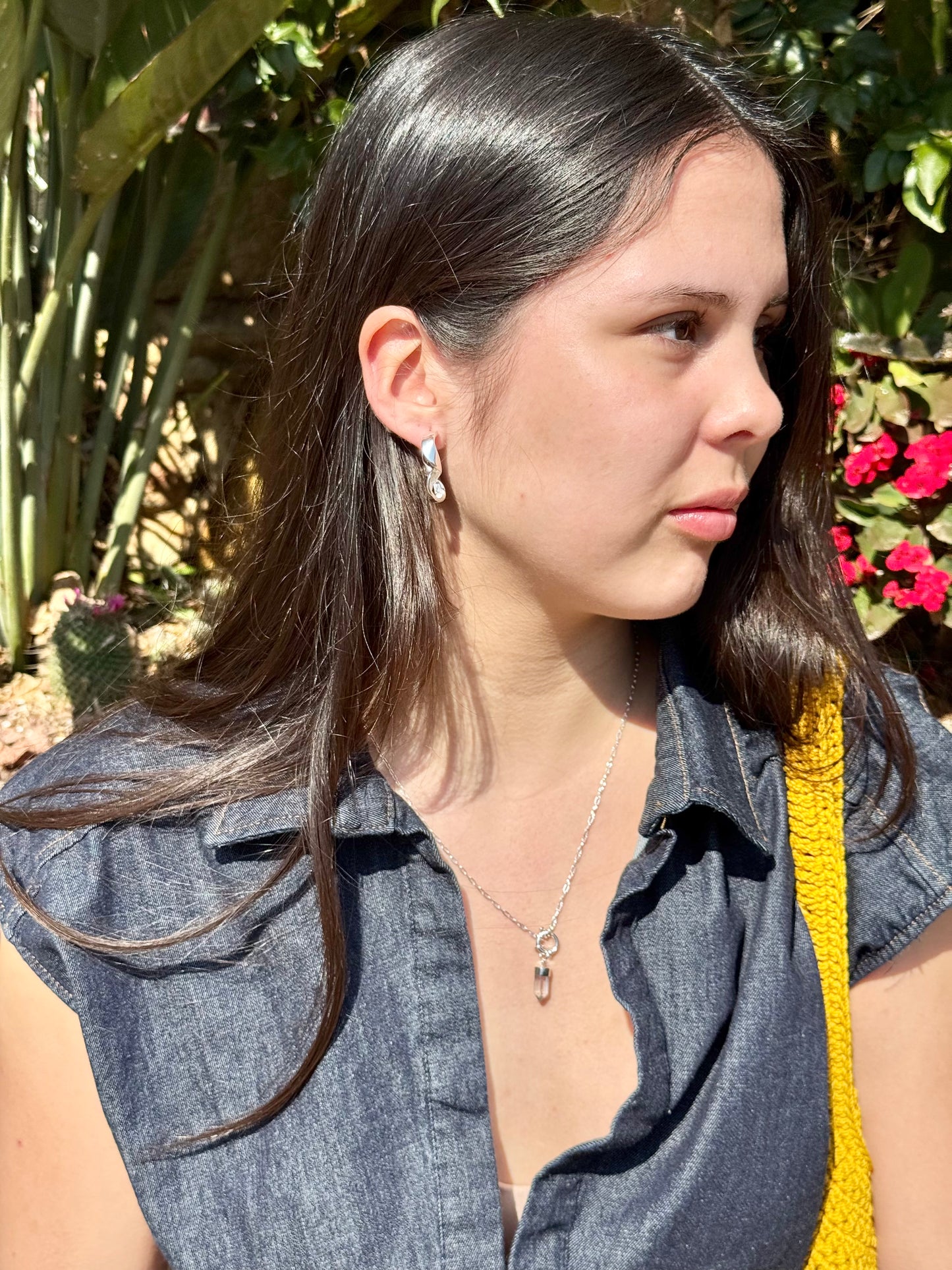 Celine - Rose Quartz Paperclip Chain