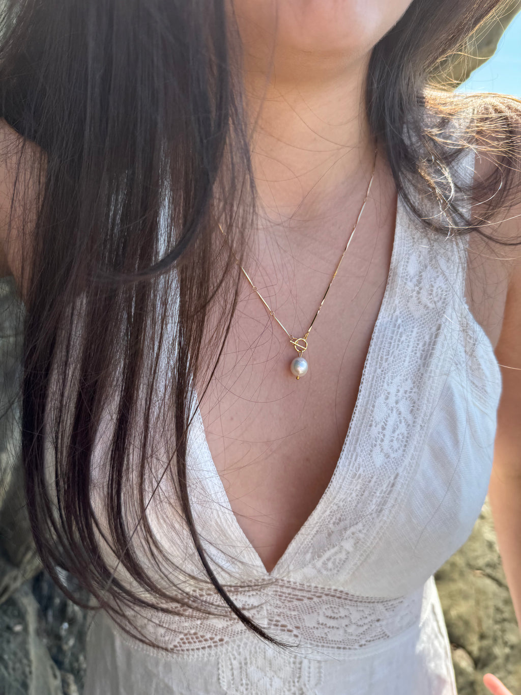 Edison Pearl Toggle Necklace