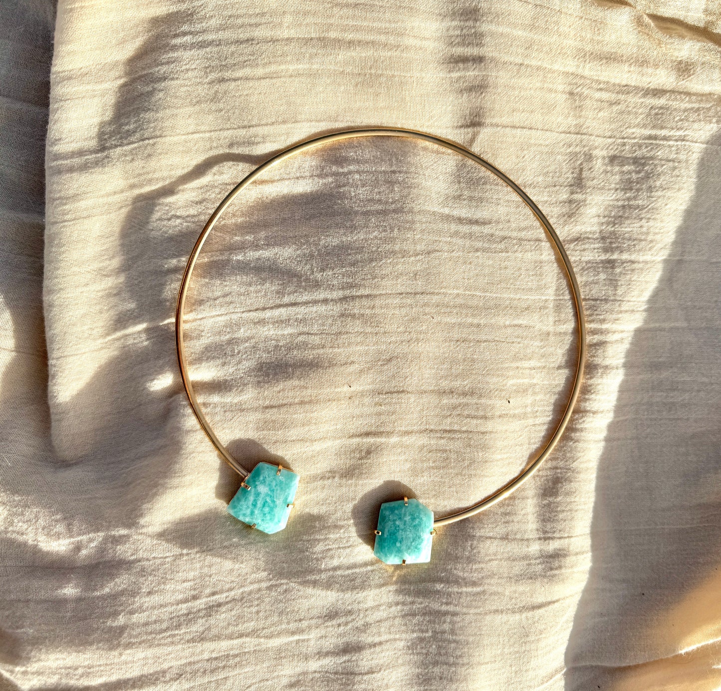 Amazonite Choker Gold Plated