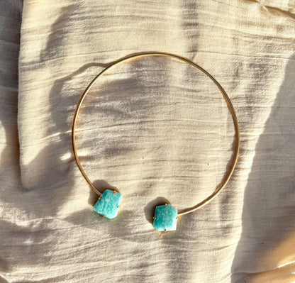 Amazonite Choker Gold Plated