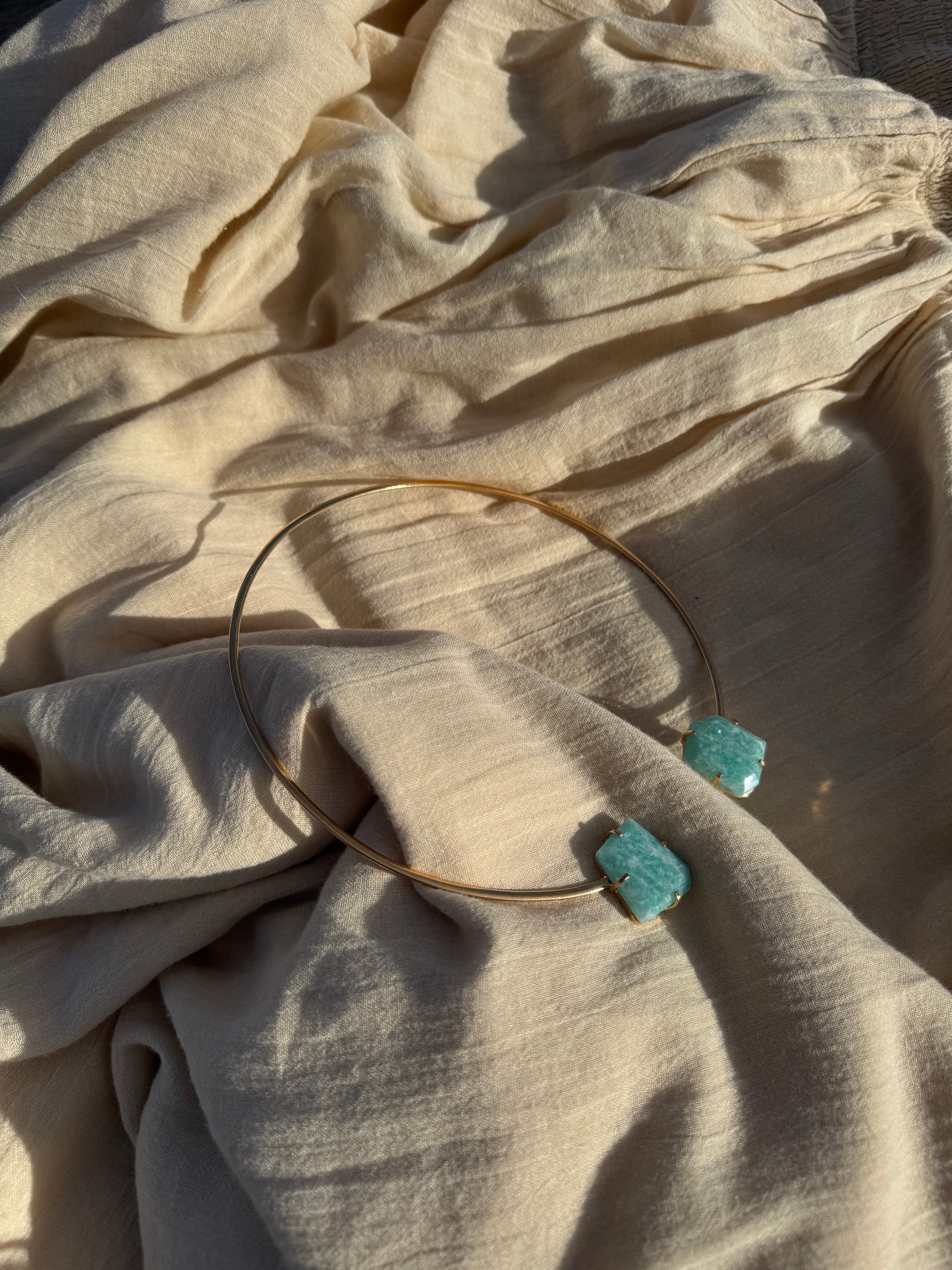 Amazonite Choker Gold Plated