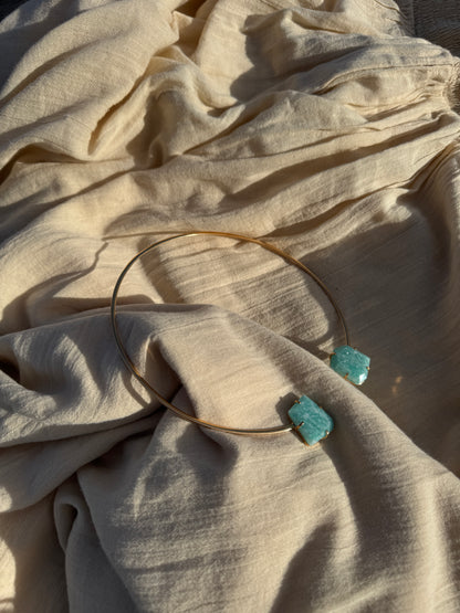 Amazonite Choker Gold Plated