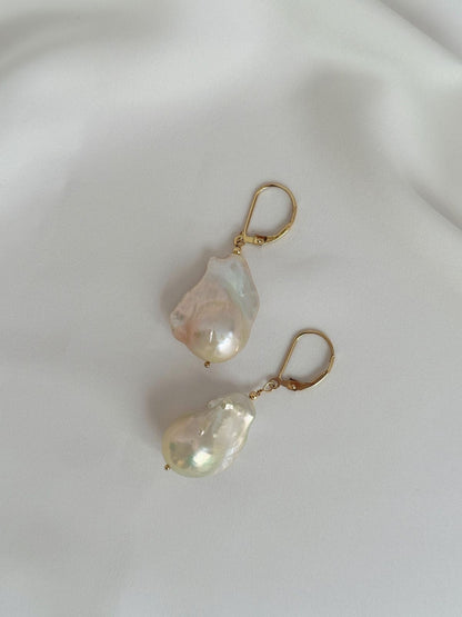 Large Gold plated Baroque Hoops