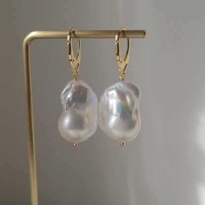 Large Gold plated Baroque Hoops