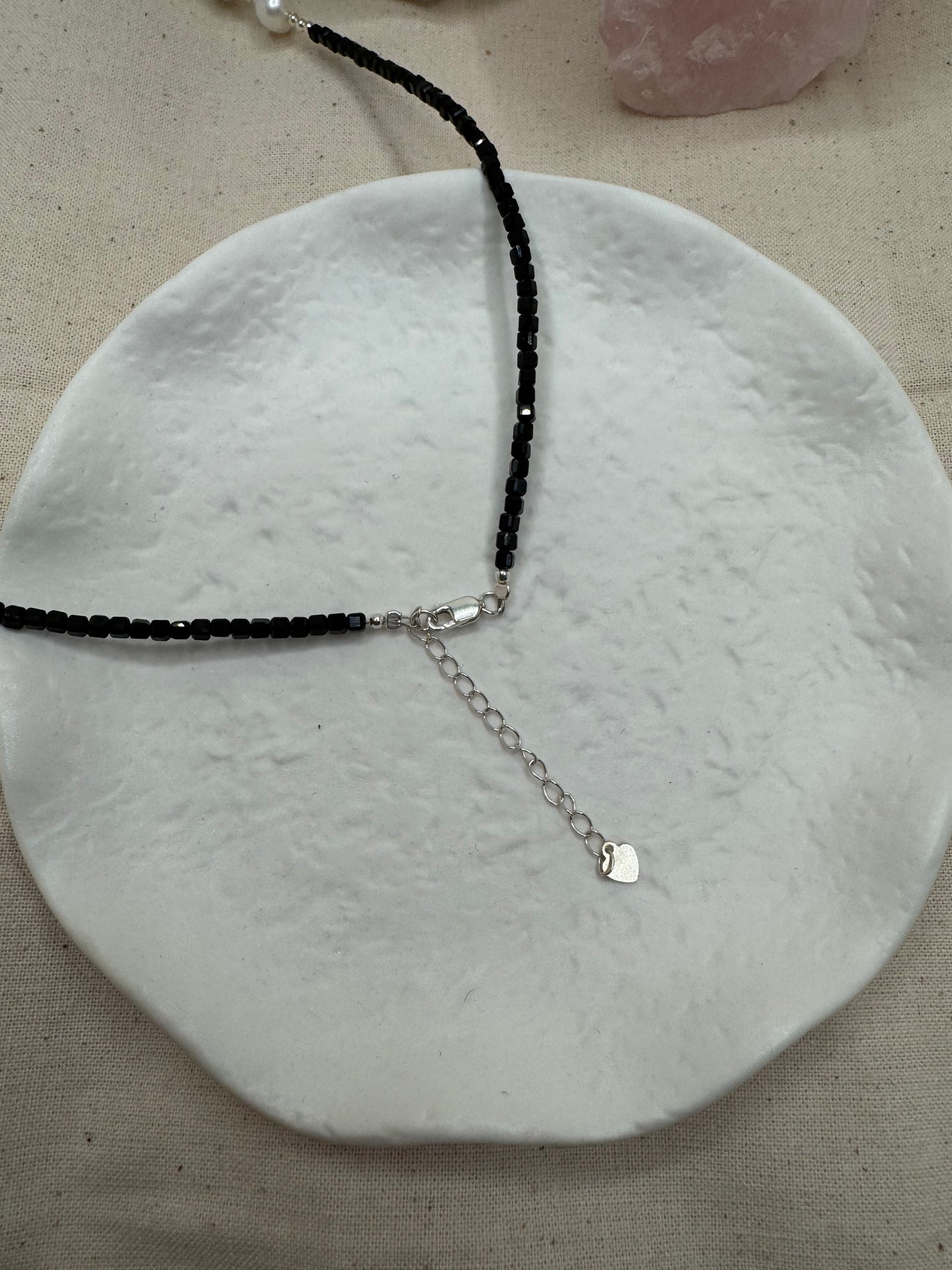 Black Onix & Freshwater pearls necklace