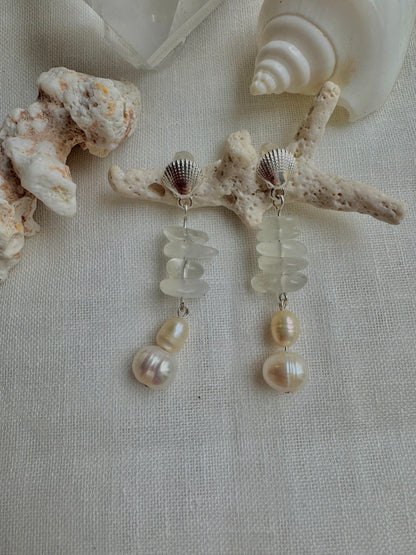 Silver shell Hoops
