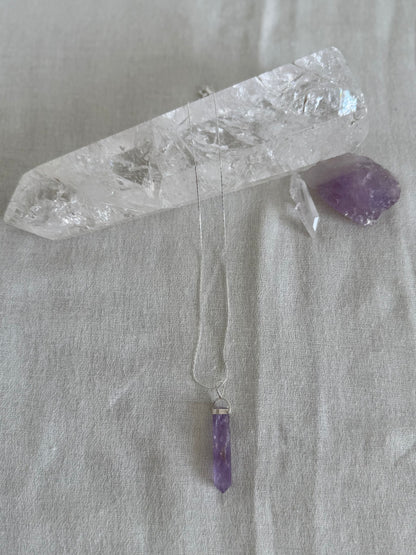Stella - Amethyst Quartz Point & Chain