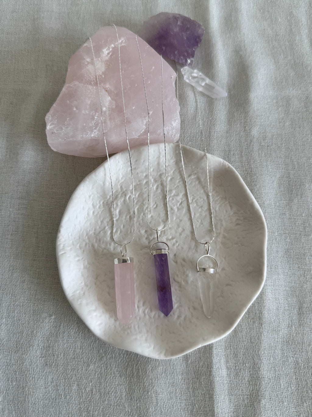 Diane - Rose Quartz Point & Chain