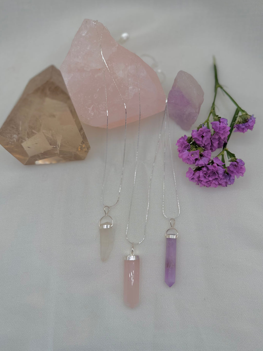 Diane - Rose Quartz Point & Chain