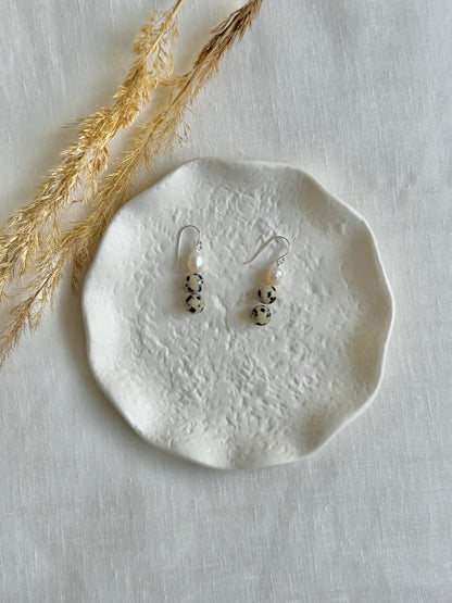 Dalmatian Jasper Hoops