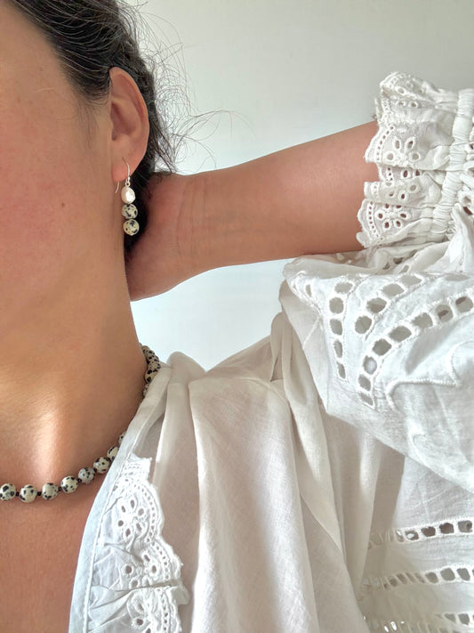 Dalmatian Jasper Hoops