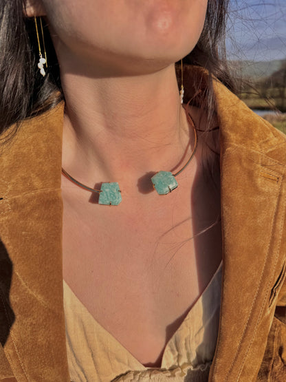 Amazonite Choker Gold Plated