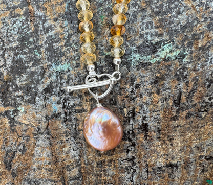 Heart Citrine Necklace