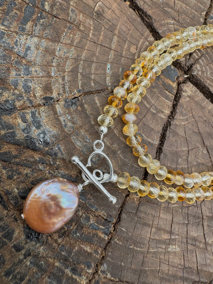 Heart Citrine Necklace