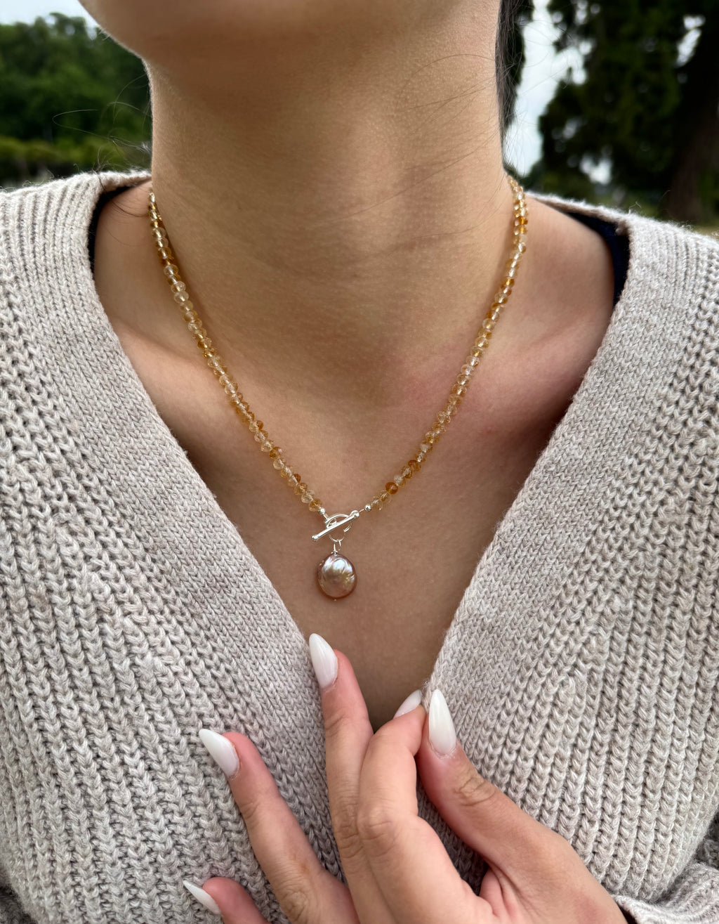 Heart Citrine Necklace