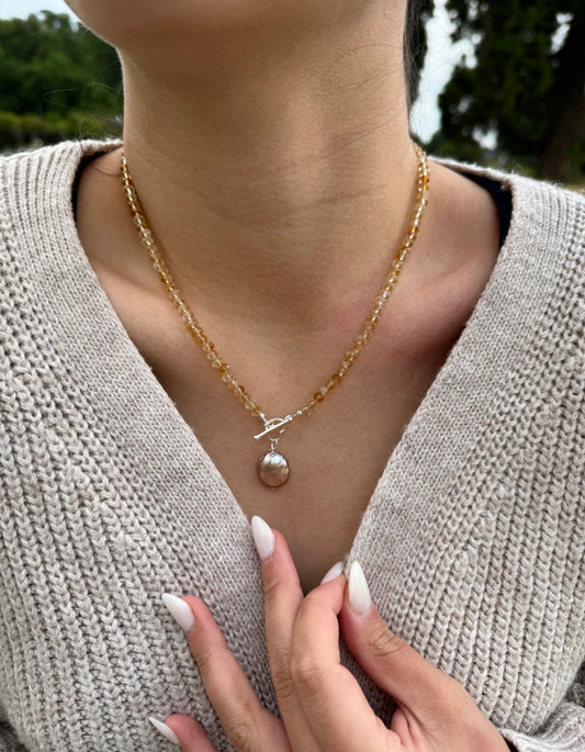 Heart Citrine Necklace