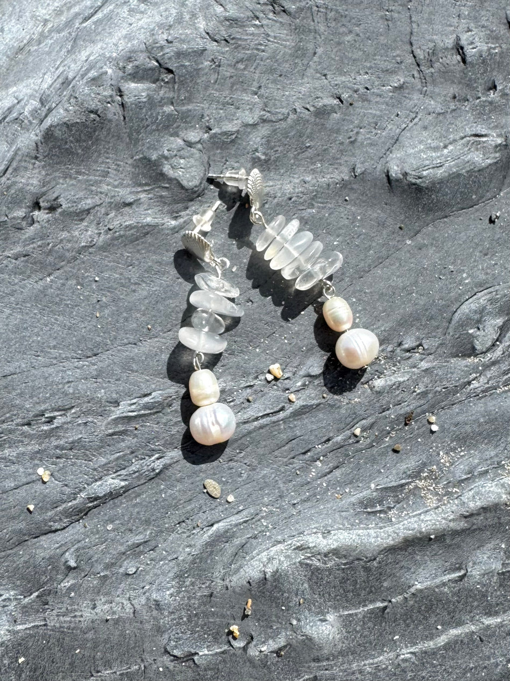 Silver shell Hoops