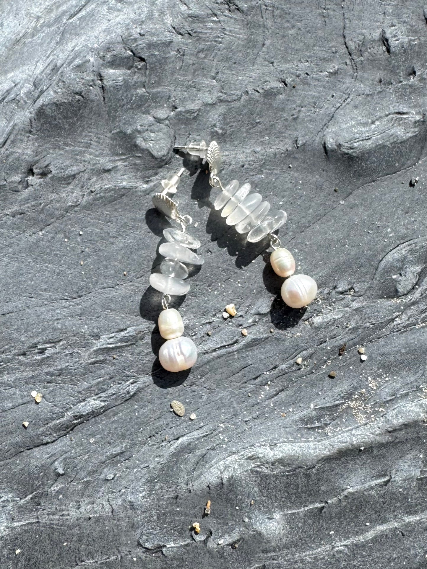Silver shell Hoops
