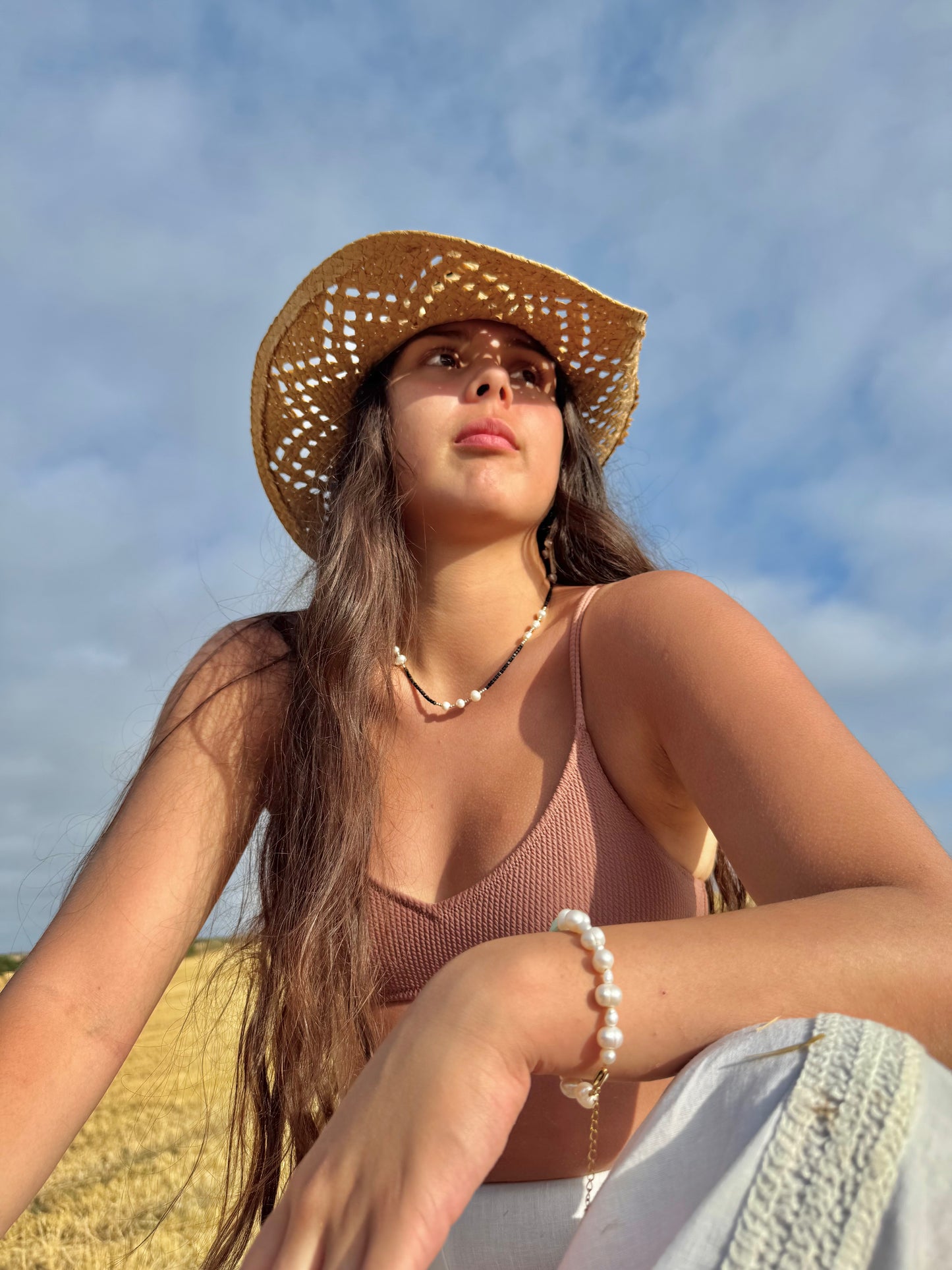 Black Onix & Freshwater pearls necklace