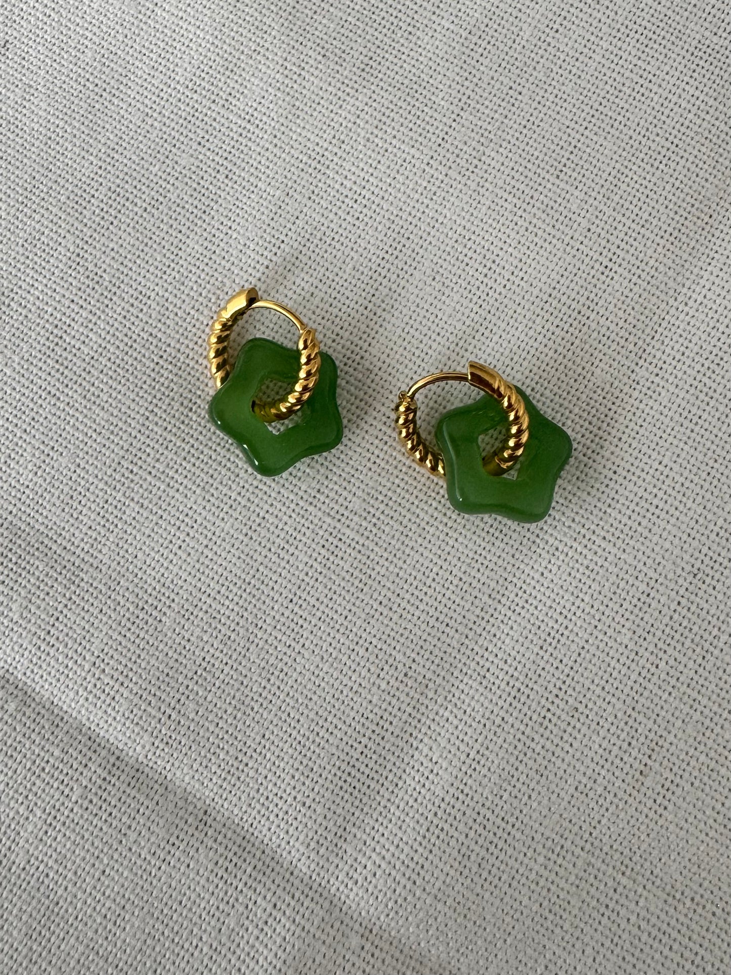 Jade Flower Earring
