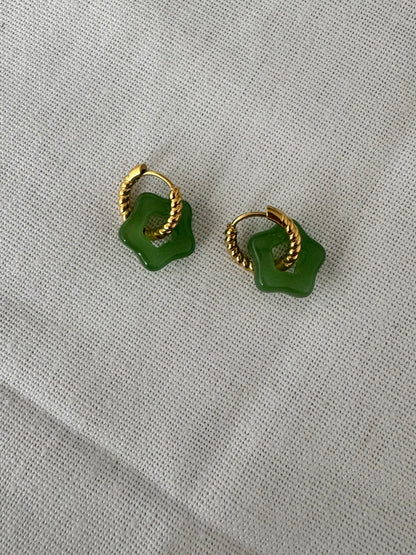 Jade Flower Earring