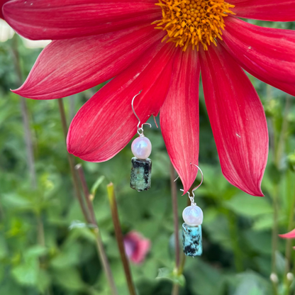 African Turquoise Hoops